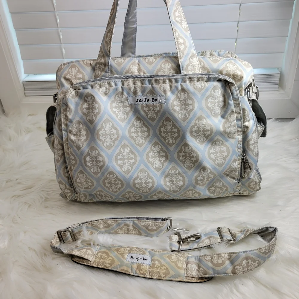 Ju.Ju-Be large travel diaper bag padded multipocket coated antigerm washable